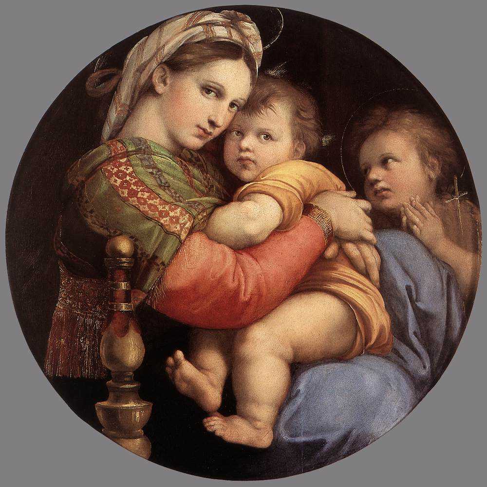 易呗网 madonna della seggiola br>拉斐尔(raffaello sanzio)