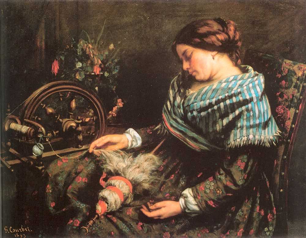 the sleeping spinner 居斯塔夫·庫爾貝 (courbet, gustave)